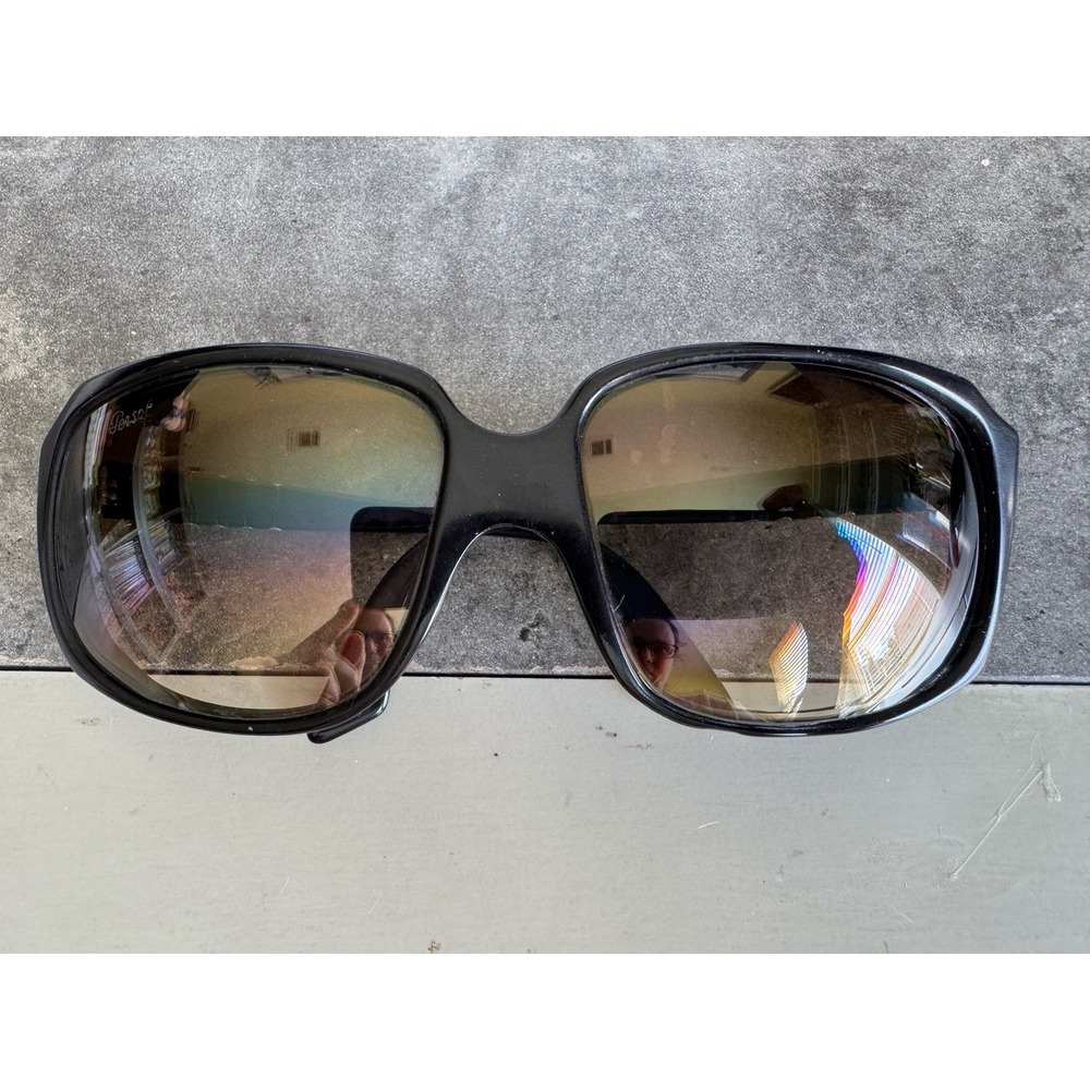 Vintage Persol Ratti 6618 Sunglasses Black Square Pilot Italy 60s AS-IS Repair